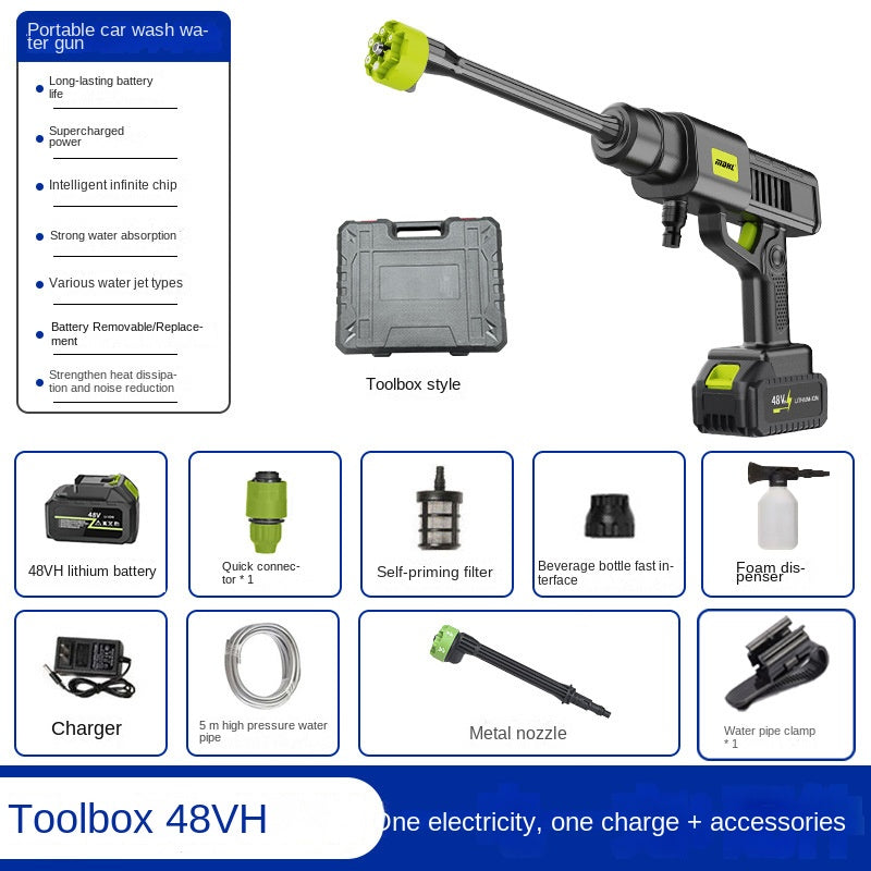 Hidrolavadora portátil recargable para limpieza de coches