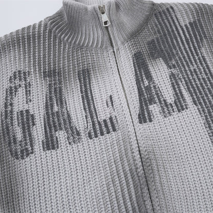 Cardigan Vintage Cuello Alto Mujer