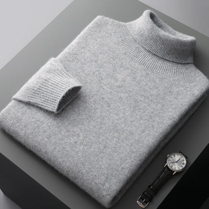 Jersey Cuello Alto Hombre Punto Suelto Otoño Invierno