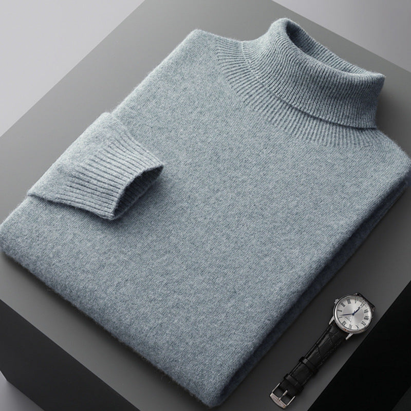 Jersey Cuello Alto Hombre Punto Suelto Otoño Invierno